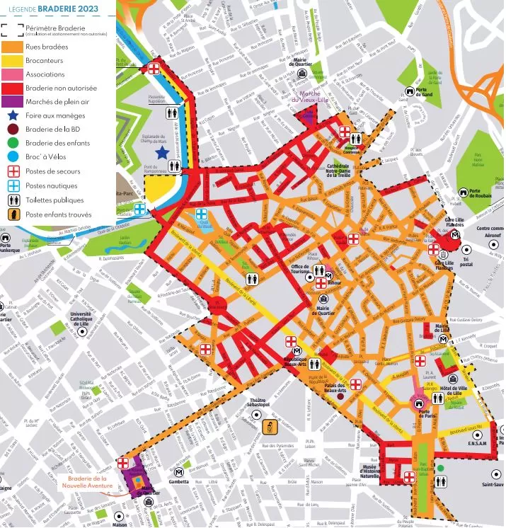 Le plan de la Braderie 2023