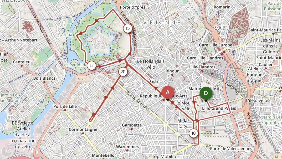 Le parcours pour le semi. @OpenRunner