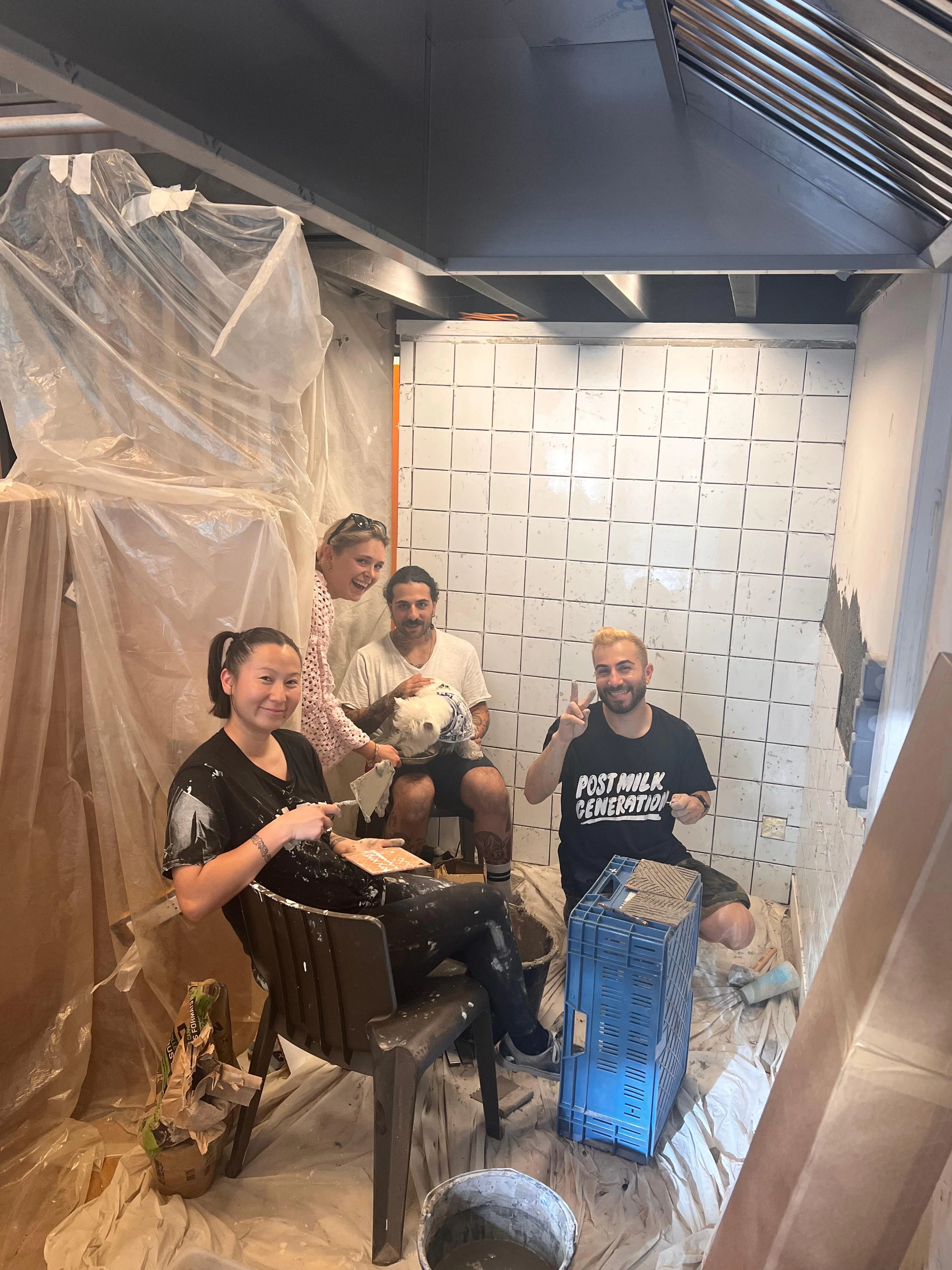 La team en plein travaux.