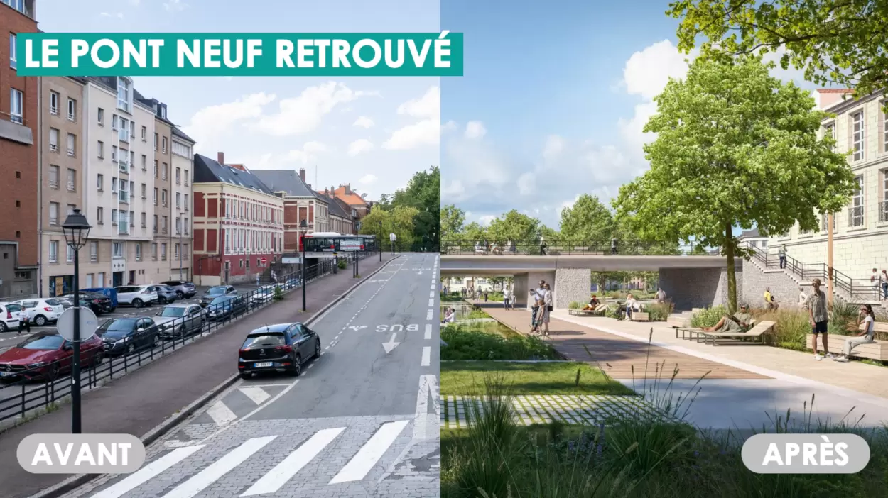 Le Pont Neuf, avant/après. @Ville de Lille