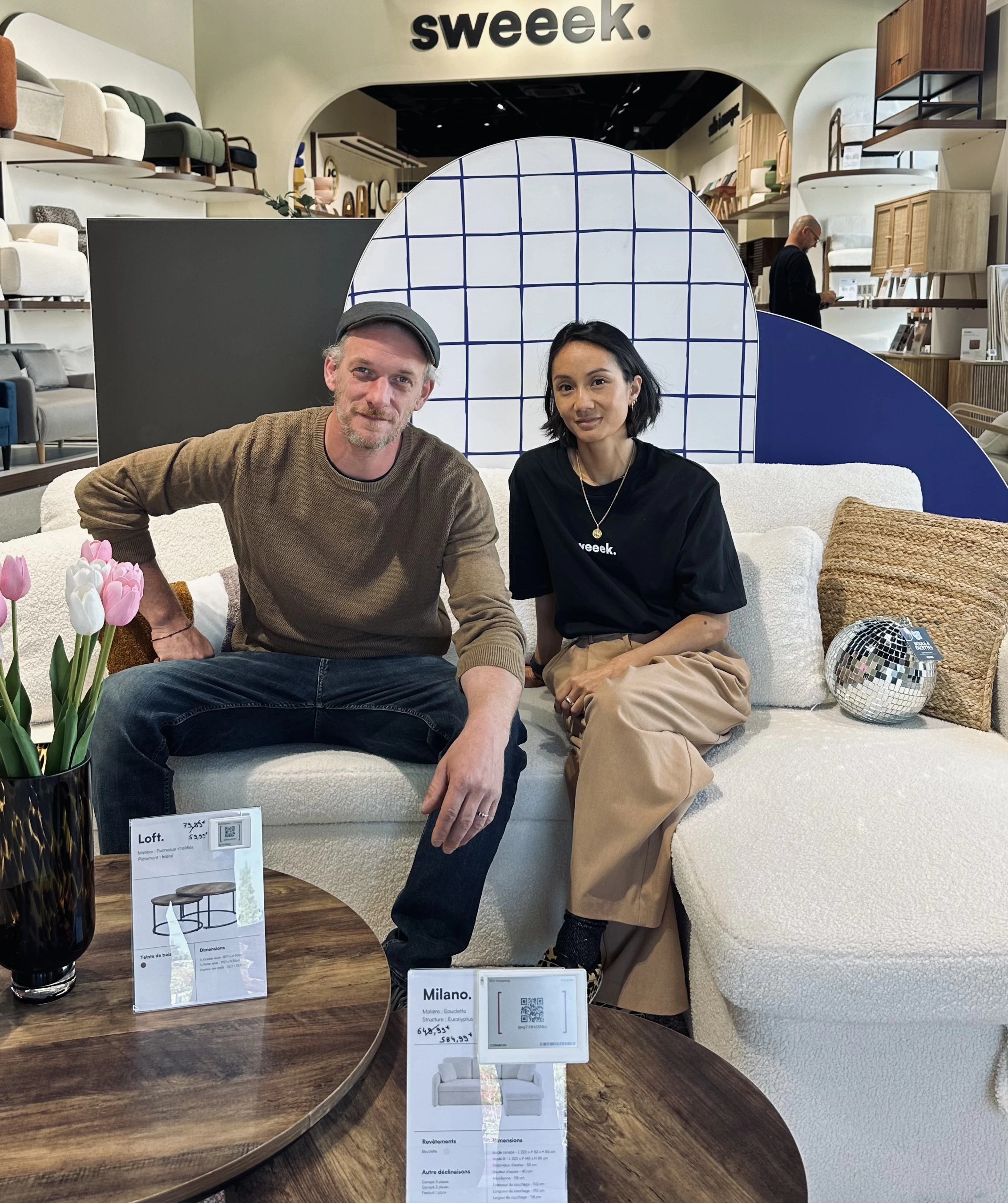 David Keller, le designer et Xuân Gimonet, la directrice de marque et DA de sweeek.